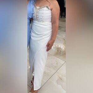 White maxi party dress